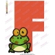 Frog F Alphabet Embroidery Design